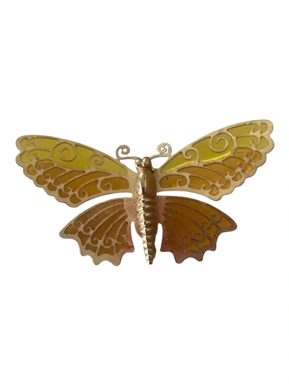 Avon Vintage 70-80’s Plique-a-Jour Filigree Butterfly Brooch